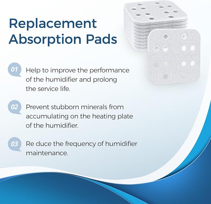20-Pack Mineral Absorption Pad, Humidifier Replacement Filters Compatible - Image 5