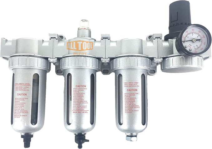 1/2" NPT MID FLOW 4 Stages Filter Coalescing Desiccant Dryer Regulator System by AllToolDepot
