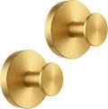 BKV Suction Cup Hooks for Glass Window,Removable Shower Hooks for Inside Shower,Metal Towel Hooks for Bathrooms,2 Pack(Gold)