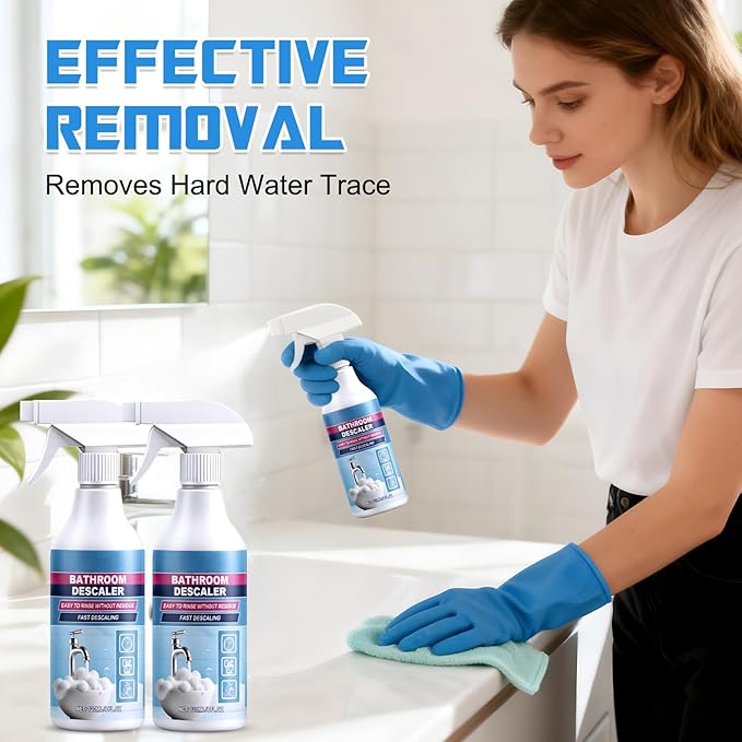 Bathroom Descaler Foam Cleaner, New Bathroom Descaler, Stubborn Stains Cleaner, All Purpose Bathroom Cleaner Spray for Home Kitchen, 4Floz/120ml (2 PCS)
