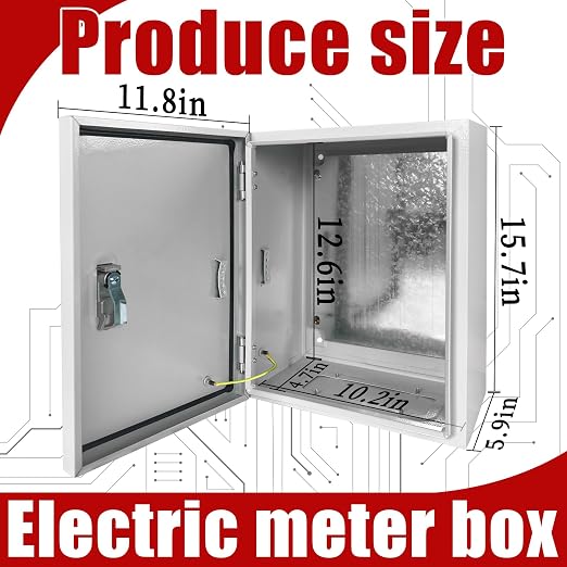 Electrical Box 16 x 12 x 6 Inch Indoor Outdoor Electrical Enclosure Box Steel - Image 2