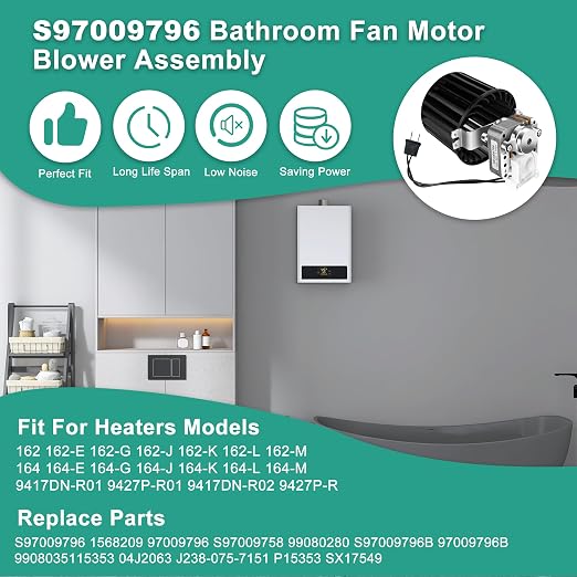 AMI PARTS Upgraded S97009796 Bathroom Fan Motor Blower Assembly Fit - Image 6