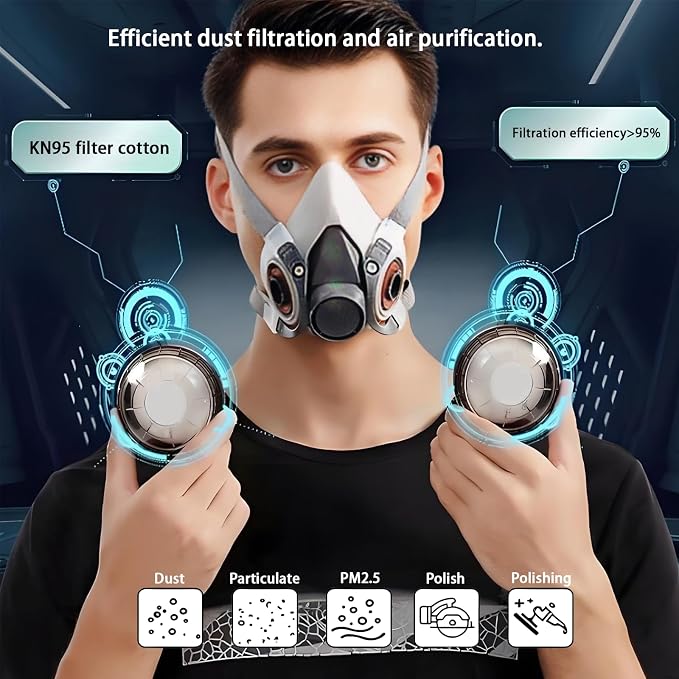 Respirator Cartridges’ 40PCS Spare Dust Pads, Respirator Mask's Filter Cotton - Image 5