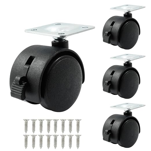 4pcs 1.5 Inch Swivel Caster Wheels, Heavy Duty Swivel Plate Casters Wheel by suiwotin