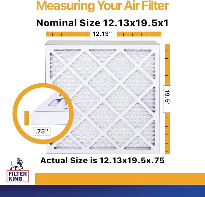 Filter King 12.13x19.5x1 Air Filter | 12-PACK | MERV 13 HVAC Pleated A/C - Image 2