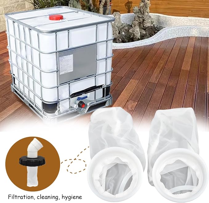 2Pcs Rain Water Filter, 8 Inch IBC Lid Filter, Nylon IBC Tote Cover, Stretchy - Image 3