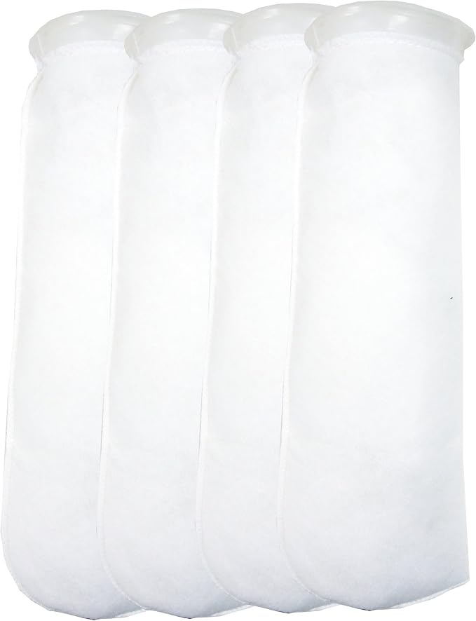 4 Pack - 4 Inch Ring Filter Socks 200 Micron - Aquarium Felt Filter Bags -4 by Encompass+All