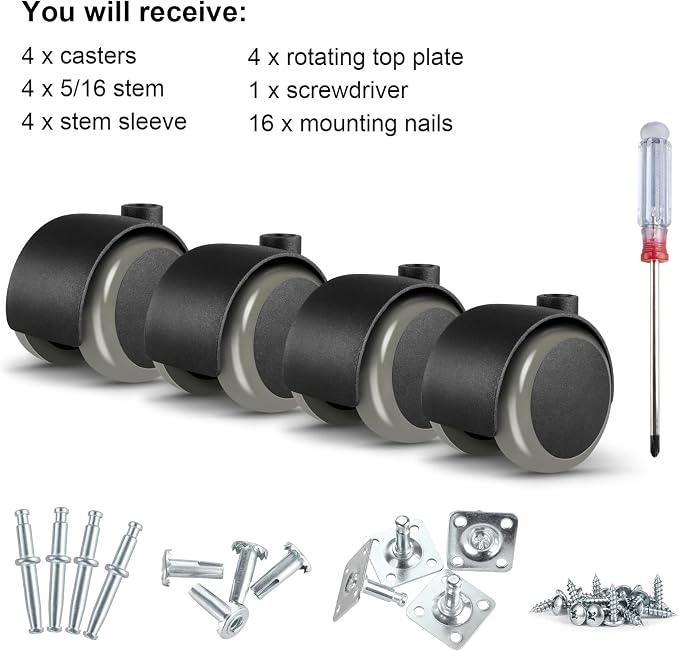 2 inch Caster Wheels 5/16 inch Valve stem and Rotating top Plate Installation - Image 6
