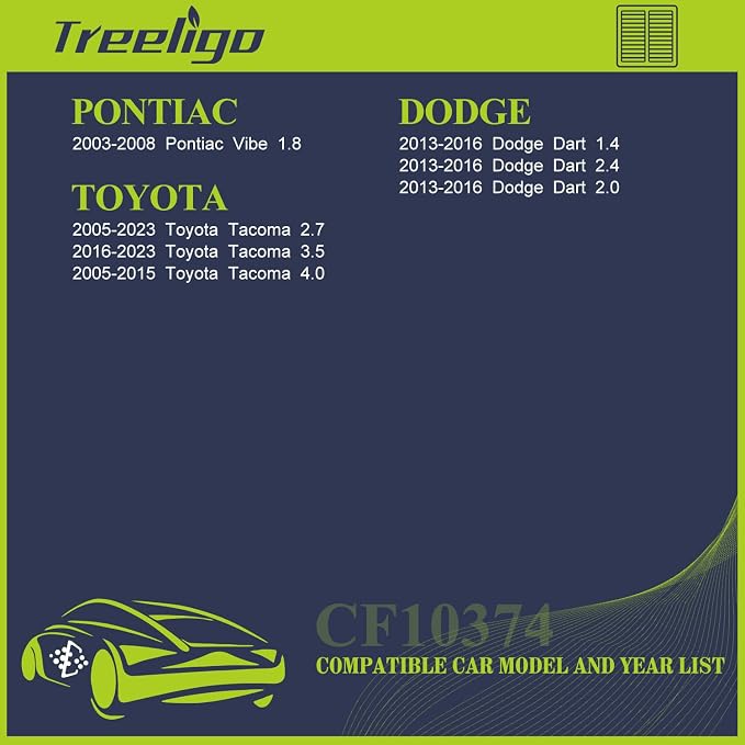 Treeligo 2 PACK CF10374 Cabin Air Filter Compatible - Image 2