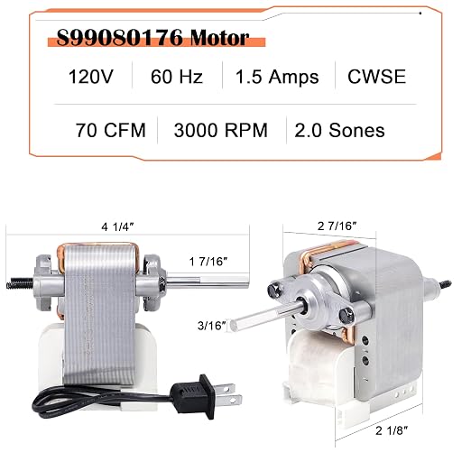 Hiorucet S99080176 99080176 Vent Fan Motor - Image 3