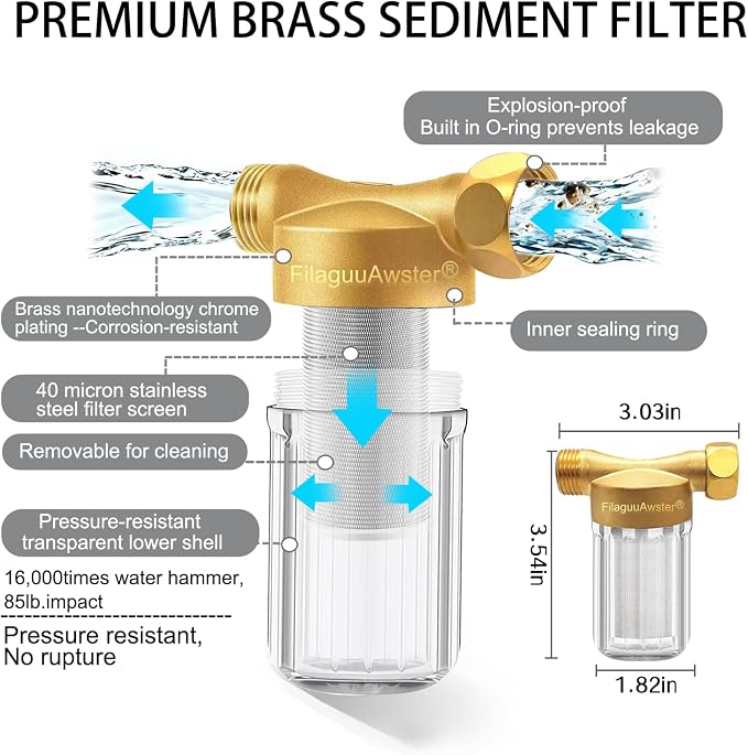 FA21 Washer Water Filter Reusable, brass garden hose filter - Image 3