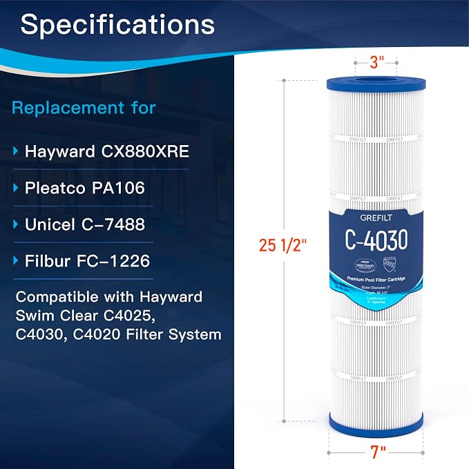 4-Pack C4030 Pool Filter Cartridges, Compatible - Image 2