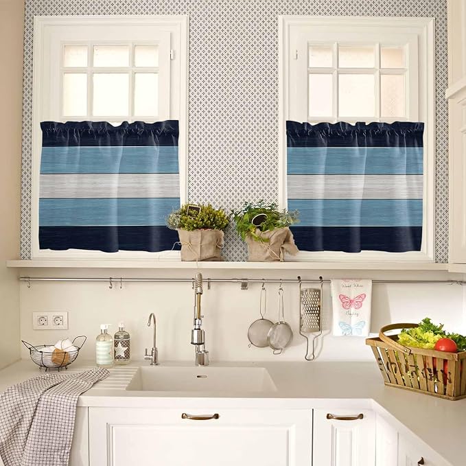 Vintage Country Woodcuts Window Valance Curtains, 2 Panel - Image 7
