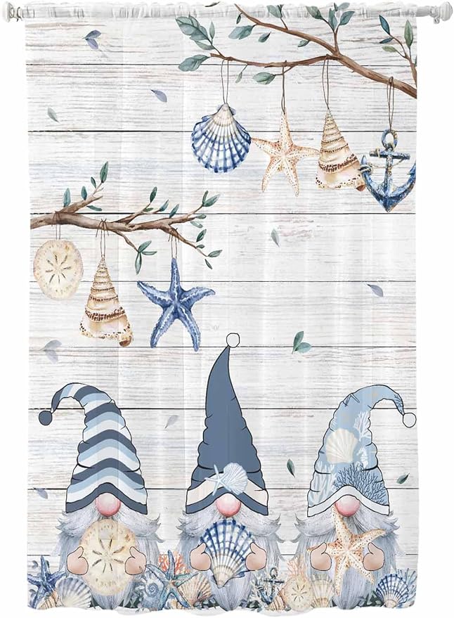 Sheer Curtains 72 Inches Long, Coastal Eucalyptus Semi Sheer Curtains Light by Unknown