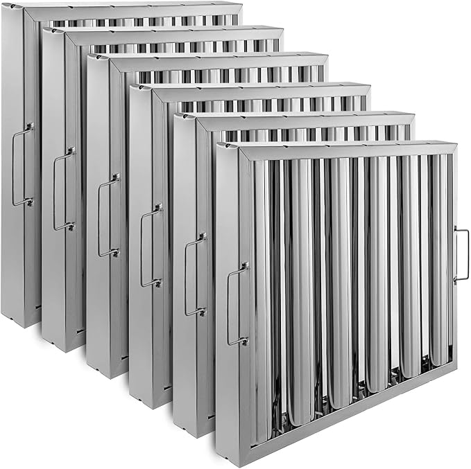 VBENLEM Pack of 6 Hood Filters 19.5W x 15.5H Inch, 430 Stainless Steel 5 by VBENLEM