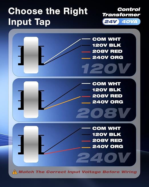 2 Pack 24V Control Transformer 40VA, Primary 120/208/240V Secondary Output - Image 4