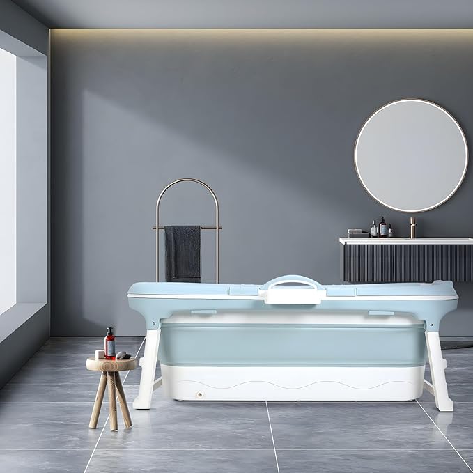 Portable Bathtub for Adult, Large Collapsible Tub, Portable Tub for Adults, Tub for Shower, Sweat Steaming Spa Sweat Steaming Bathtub, Effortless Folding Bathtub, Hot Bath, Ice Bath 46 in
