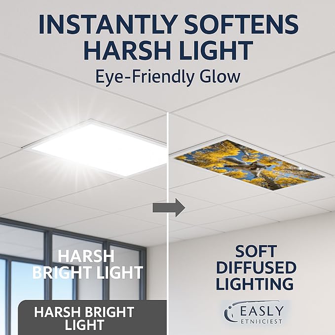 2 Pack Fluorescent Light Covers 4x2 ft Magnetic Light Covers - Image 2