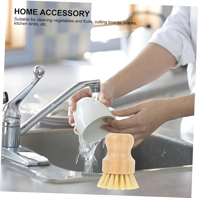 Multi-Function Pot Brush Natural Vegetable Scrubber - Image 7