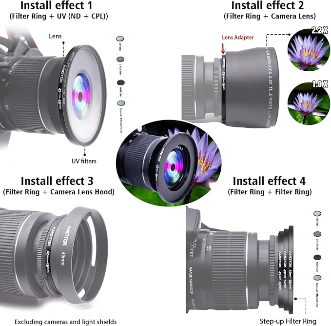 42mm Lens to 49mm Camera Lens Adapter, 42mm to 49mm Filter Step up Ring Adapter - Image 6