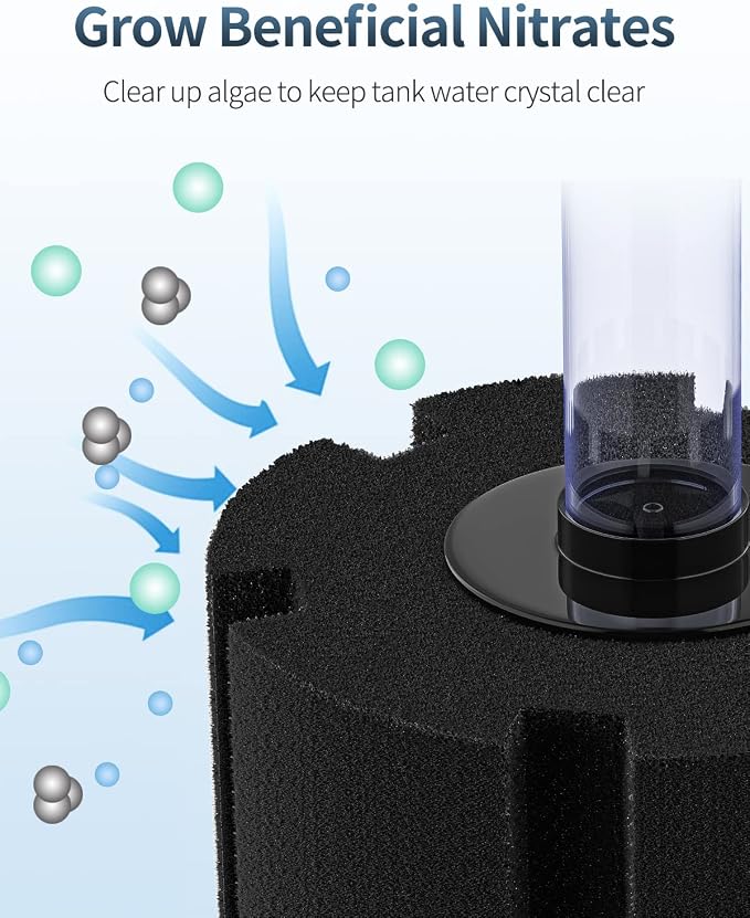 Pawfly Aquarium Bio Sponge Filter Quiet Betta Fry Shrimp and Small Fish Foam - Image 3