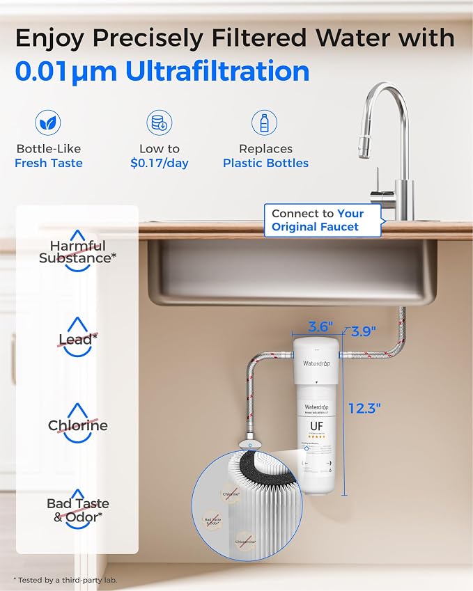 Waterdrop 10UAW-UF 0.01 μm Ultra Filtration Under Sink Water Filter System - Image 2