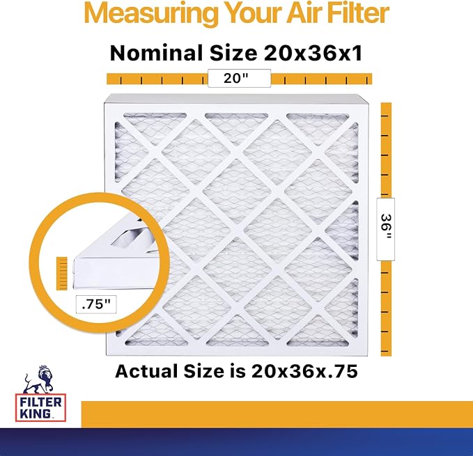 Filter King 20x36x1 Air Filter | 6-PACK | MERV 13 HVAC Pleated A/C Furnace - Image 2