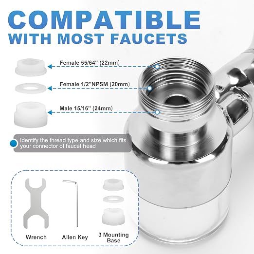 Sink Water Filter Faucet, 360 ° Rotating Kitchen Faucet Water Purifier - Image 5