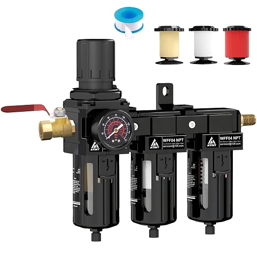 Three Stage Air Drying System, 1/2" NPT Air Dryer System Air Compressor Filter by ATINY