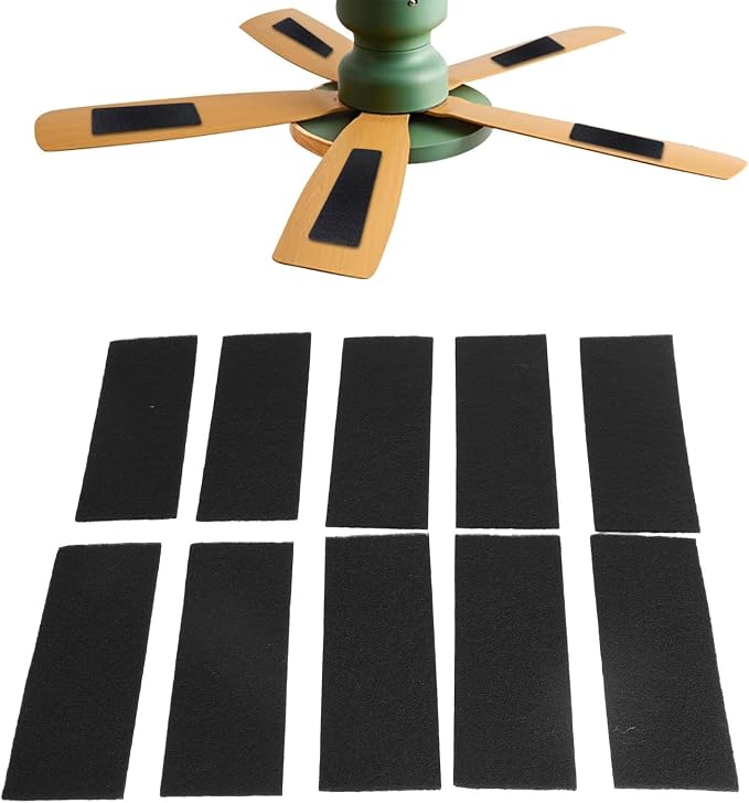 10Pcs Ceiling Fan Blade Filters, Self Adhesive Coconut Carbon Air Purifier Pads - Image 2