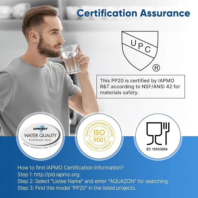 PUREPLUS 5 Micron 20" x 2.5" Whole House Sediment Home Water Filter, 20-inch - Image 3