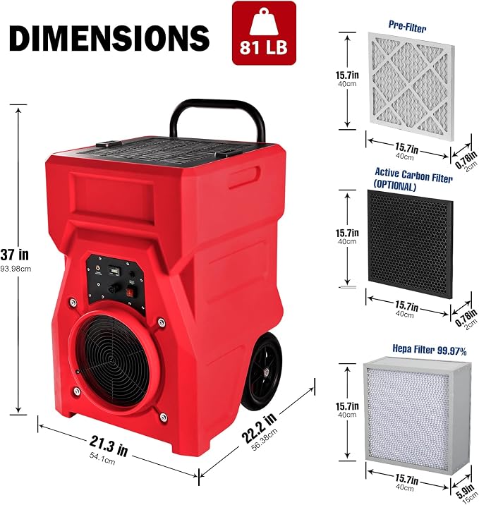 MOUNTO 1000cfm Portable Industrial Air Purifier Negative Air Scrubber - Image 5