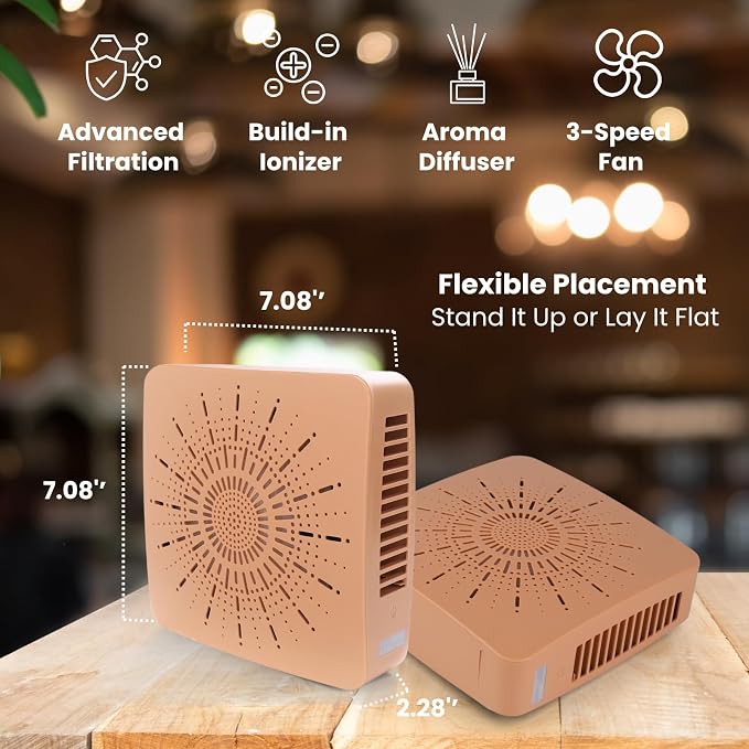 4-in-1 Portable Air Purifier HEPA Filter, Ionizer & Mini Fan – USB-C Desktop - Image 9