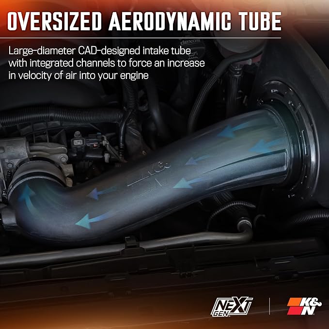K&N NextGen Cold Air Intake System: High-Flow Cotton Filter: Compatible - Image 6