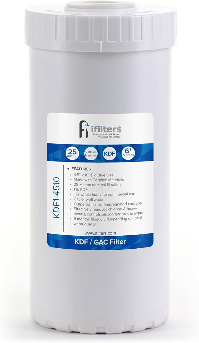 iFilters 25 Micron 10" x 4.5" Whole House KDF/GAC Water Filter Replacement | by iFilters