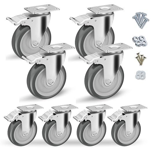 5" Swivel Plate Casters with Brake by CLOATFET