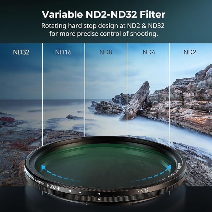 SmallRig 67mm Magnetic Variable ND Filter ND2-ND32 + 67mm Threaded Filter Ring - Image 6