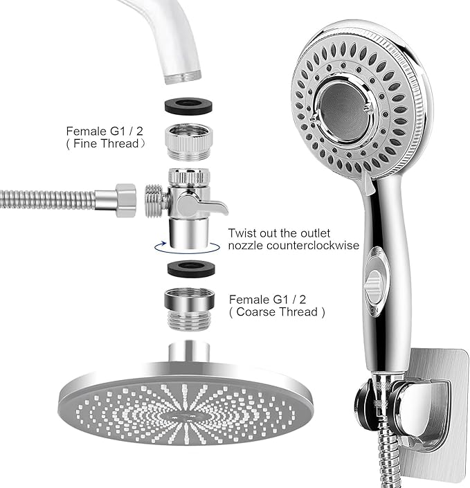 Shower Head Sink - Faucet Bathtub, Hose Sprayer Attachment with 9 Adapters, 79" Hose for Hair Washing, Pet Dog Rinse & Baby Bath, ON/OFF Extension for Tub Faucet, Utility Sink, Laundryroom, Garden