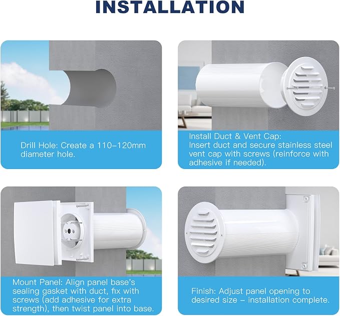 LINGGONGAIR Heat Recovery Ventilator 4-inch 5W EC Motor, Two-Way Wall - Image 9