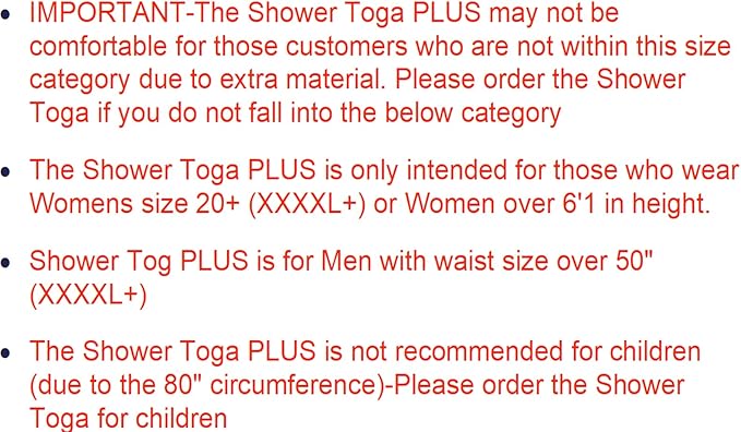 Shower Toga - Wearable Shower Garment, Privacy RV & Camping Shower, Surf Poncho, Shower Tent, or Portable Changing Room
