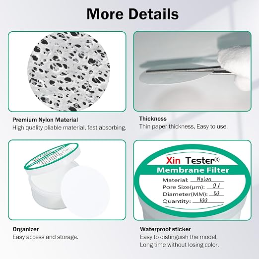 50 Nylon disc Membrane Filters Filter Pieces Nylon Disc Membrane Filters mm - Image 7