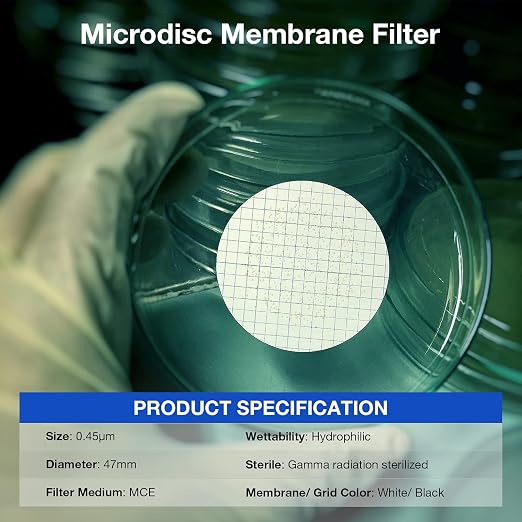 SimPure MCE Gridded Membrane Filter Sterile, 47mm Diameter and 0.45um Pore Size - Image 3