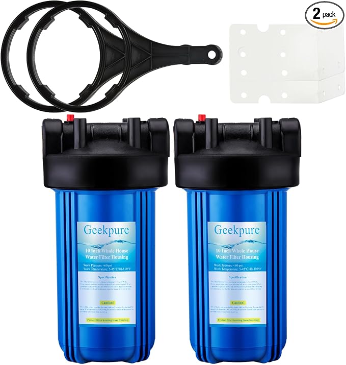 Geekpure 10-Inch Whole House Water Filter Housing 4.5"x10"1-Inch Outlet/Inlet by Geekpure