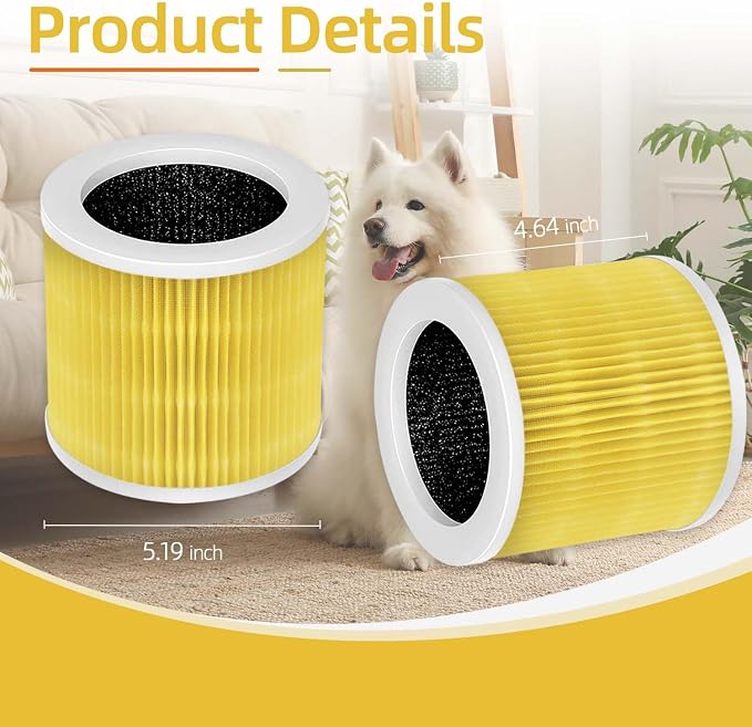 2 Pack Yellow A1 Replacement Filter Compatible - Image 3