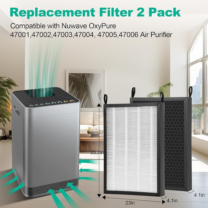 2 Packs Replacement Filters Set 47001 Filter Compatible - Image 2