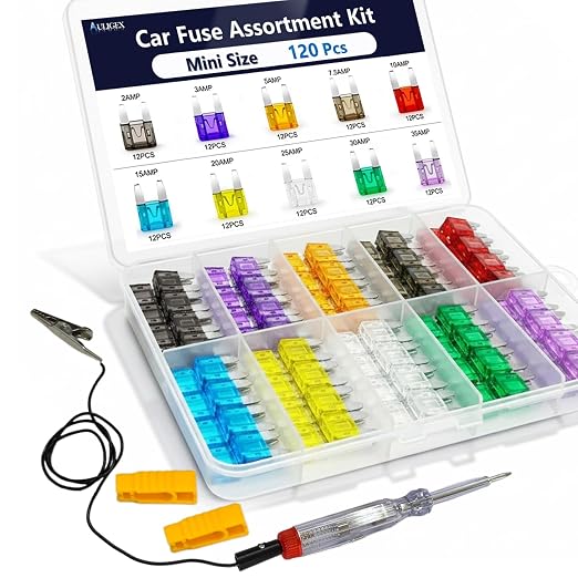 120Pcs Car Fuse Kit with Tester & Puller, Mini Car Fuses Assortment Kit – 12V - Image 8