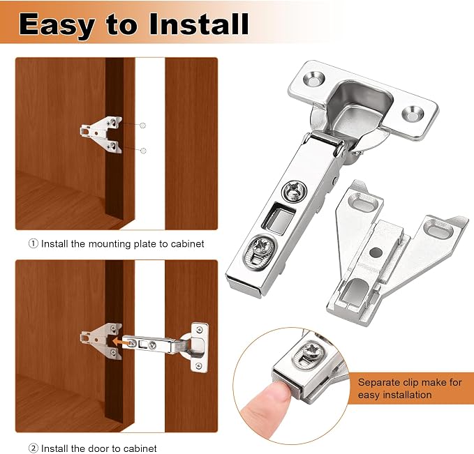 Probrico CHHS09 Clip On Face Frame Mounting Concealed Cabinet Hinges, 1 Pair - Image 3