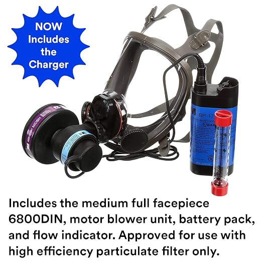 3M Powerflow Powered Air Purifying Respirator Kit 6800PF, Face-Mounted - Image 2