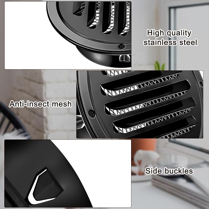 Zonon 18 Pcs Stainless Steel Soffit Vents 4 Inch Round Dryer Vent Cover - Image 5
