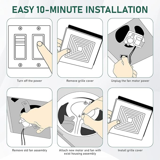 NEW Bathroom Fan Motor Replacement Compatible - Image 7